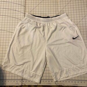 Men’s sz XXL white basketball shorts. Nike Dri-FIT with black icon. New